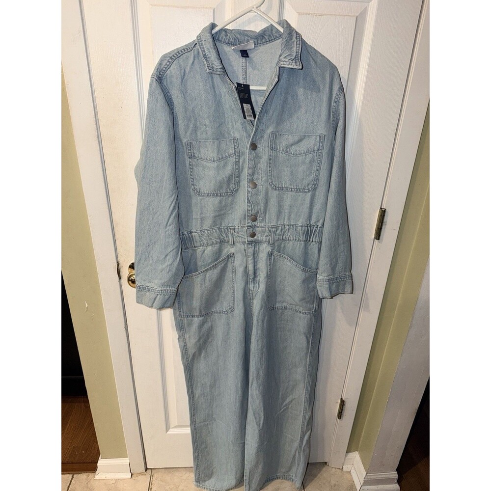 Universal Thread Jumpsuit Womens Sz 12 Utility Baggy Denim Boiler Suit New - Picture 9 of 9